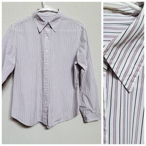 Pendleton Button Up Shirt Women Petite 10 Striped Long Sleeve Button Down Preppy